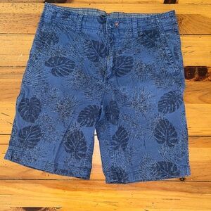 Vintage 1948 Men’s Blue Palm Print Flat Front Shorts Size  30